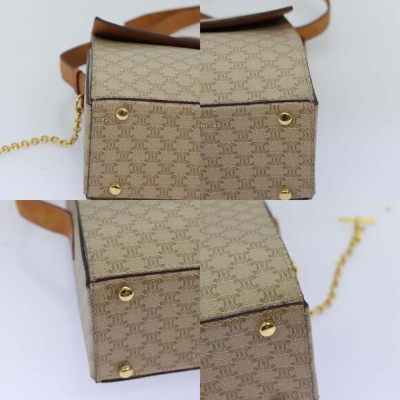 CELINE Macadam Canvas Shoulder Bag Beige - Picture 10 of 12